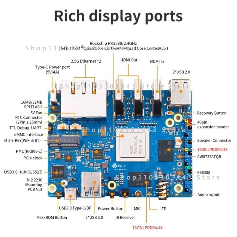 Orange Pi 5 Plus 32Gb - 오렌지 파이 5 플러스 32GB 램