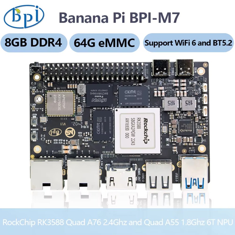【핫세일】바나나 파이 BPI-M7 개발 보드 RockC - Banana Pi Bpi M7 Rk3588 리뷰 및 가격