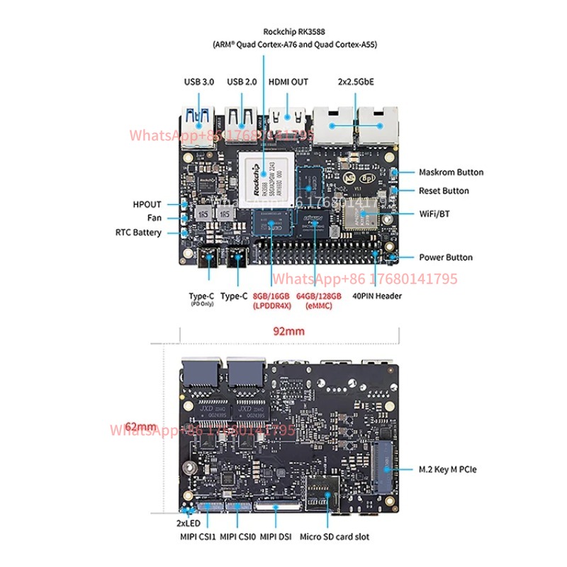 RK3588 싱글 보드 컴퓨터 SBC 8K60 6TOP - Banana Pi Bpi M7 Rk3588 리뷰 및 가격