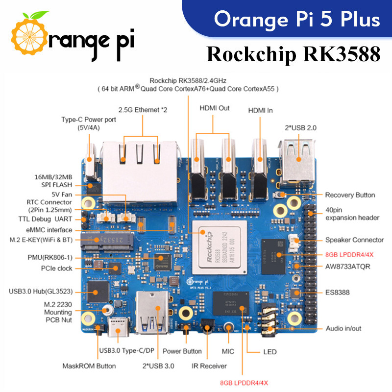 오렌지 파이 5 플러스 싱글 보드 컴퓨터, PCIE 모 - Radxa Rock 5B 16Gb 리뷰 및 가격
